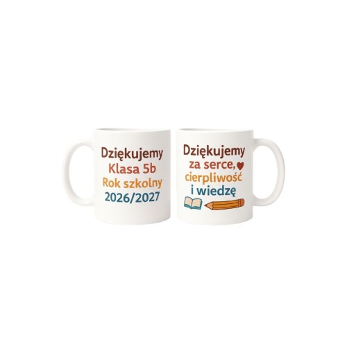 Personalizowany kubek dla nauczyciela Dziękujemy za serce, cierpliwość i wiedzę