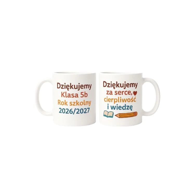 Personalizowany kubek dla nauczyciela Dziękujemy za serce, cierpliwość i wiedzę