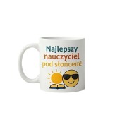 Kubek dla nauczyciela ze słońcem i książką – prezent na Dzień Nauczyciela