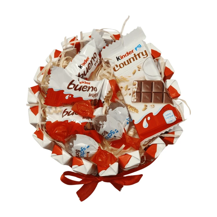 Tort Kinder widziany z góry – Kinder Country, Bueno Mini i Schoko-Bons