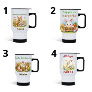 Kubek termiczny wielkanocny z imieniem personalizowany 450 ml – 4 wzory do wyboru